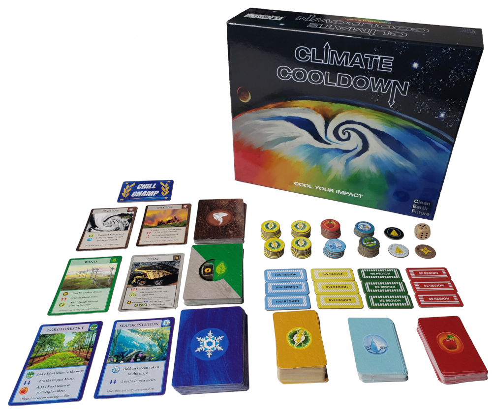 Climate Cooldown - Game components and box
